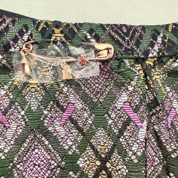 Savage X Fenty Multicolor Plaid Lace Lingerie Skirt Womens Size 1X - Picture 5 of 11